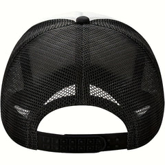 Smiling Face Print Baseball Cap Mesh Trucker Hat for Men Women
