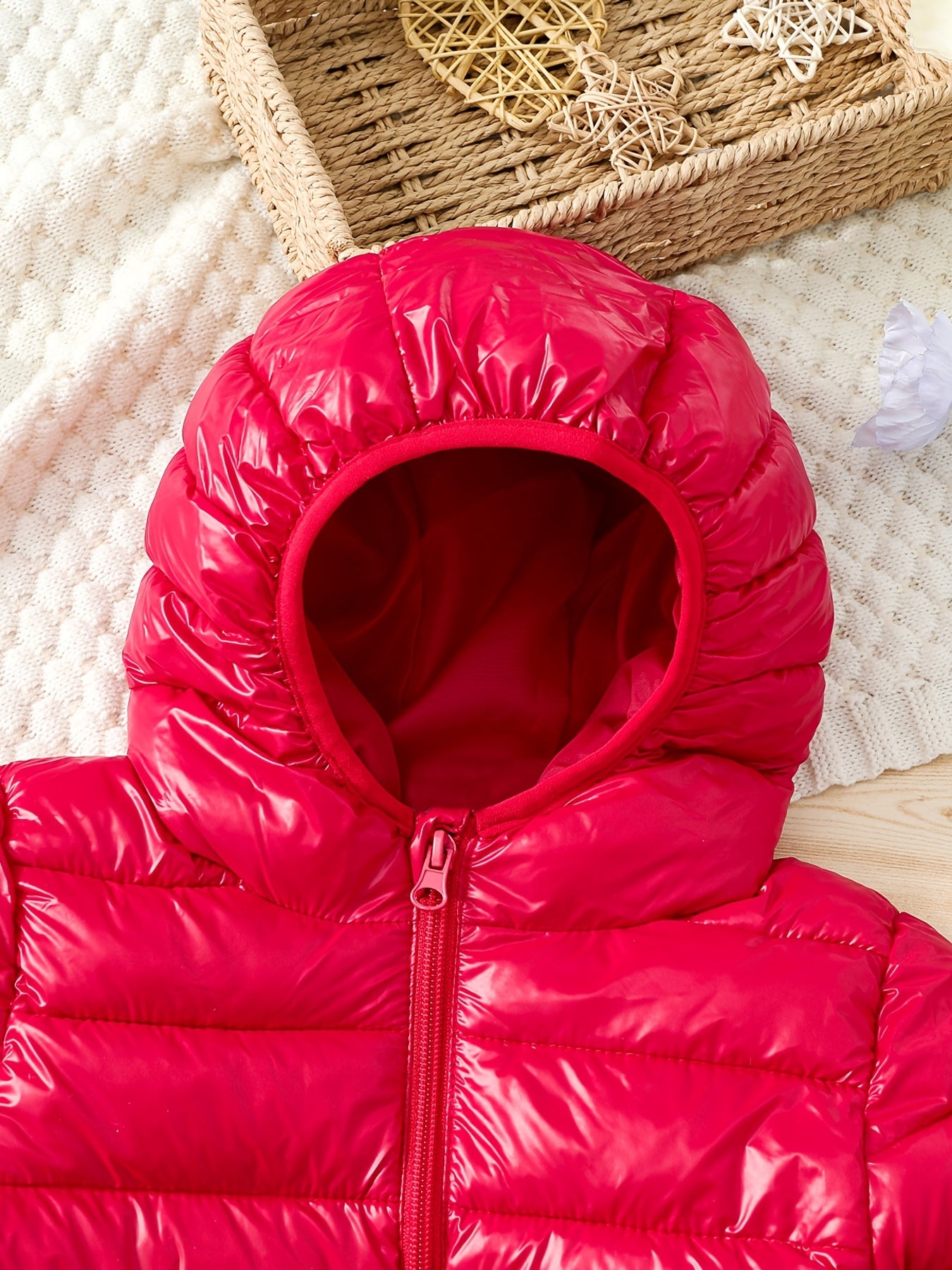 Boys Winter Hooded Coat Cotton Padded Light Warm Jacket