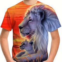 Kids Lion Graphic Tee - Fun Summer Shirt