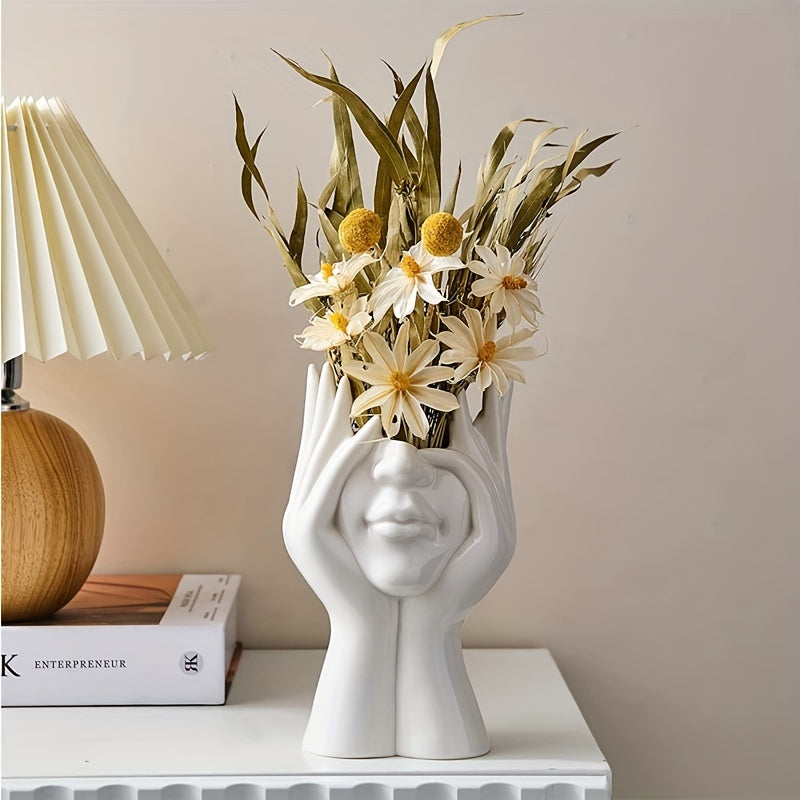 Unique Girl Face Resin Vase Flower Pot for Home & Garden