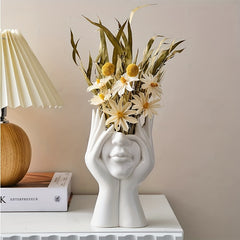 Unique Girl Face Resin Vase Flower Pot for Home & Garden