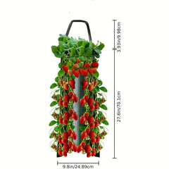 Hanging Flower Strawberry Planting Bags Wall Mount Planter Growing Bag 8 Holes
