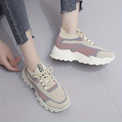 Women's Knitted Running Shoes Lightweight Sports Footwear