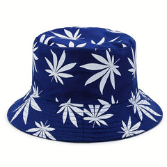 Leaf Print Bucket Hat Hip Hop Sunscreen Basin Hats Lightweight Fisherman Cap