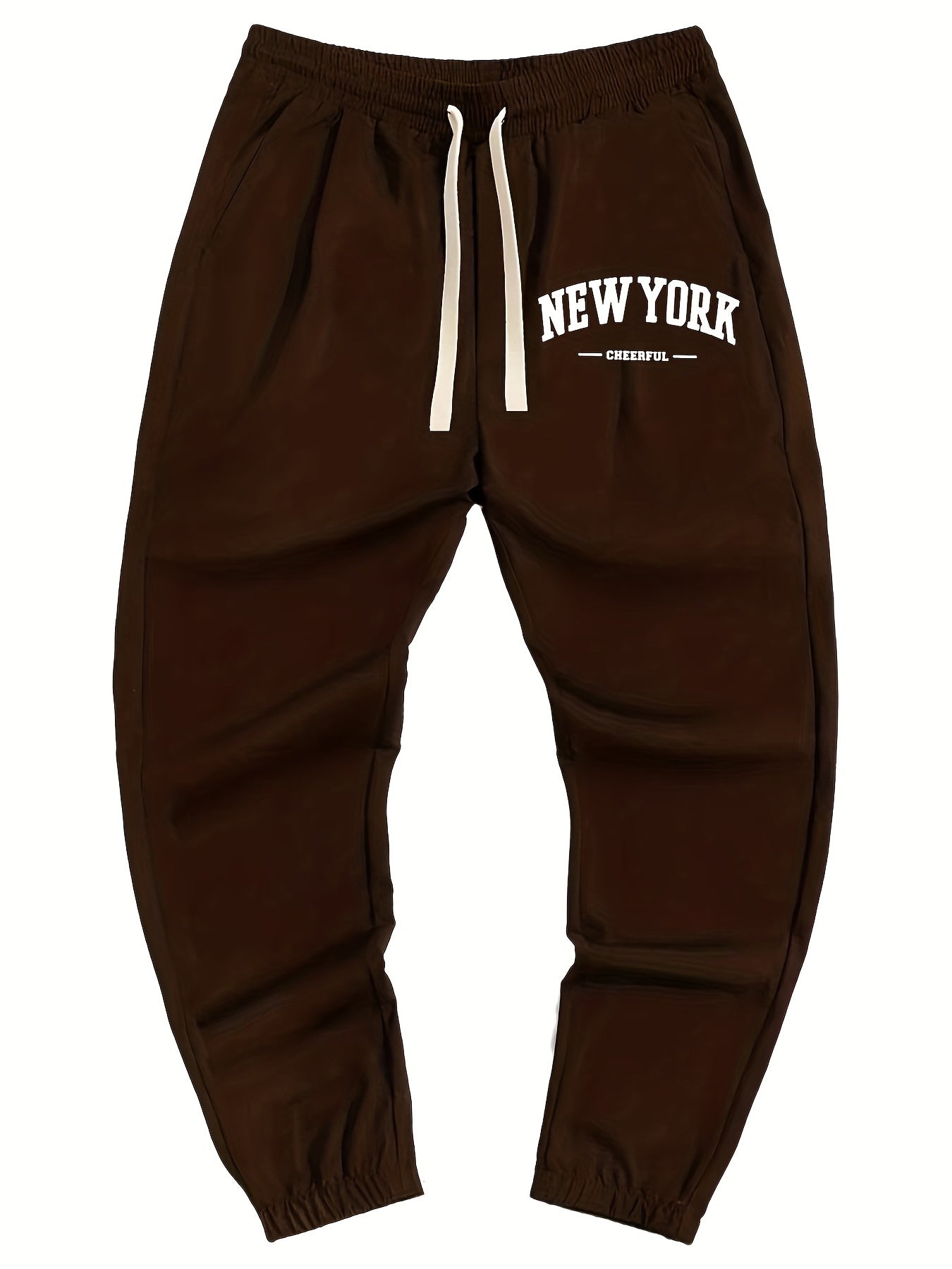 Men's Letter Print Joggers Loose Fit Drawstring Pants