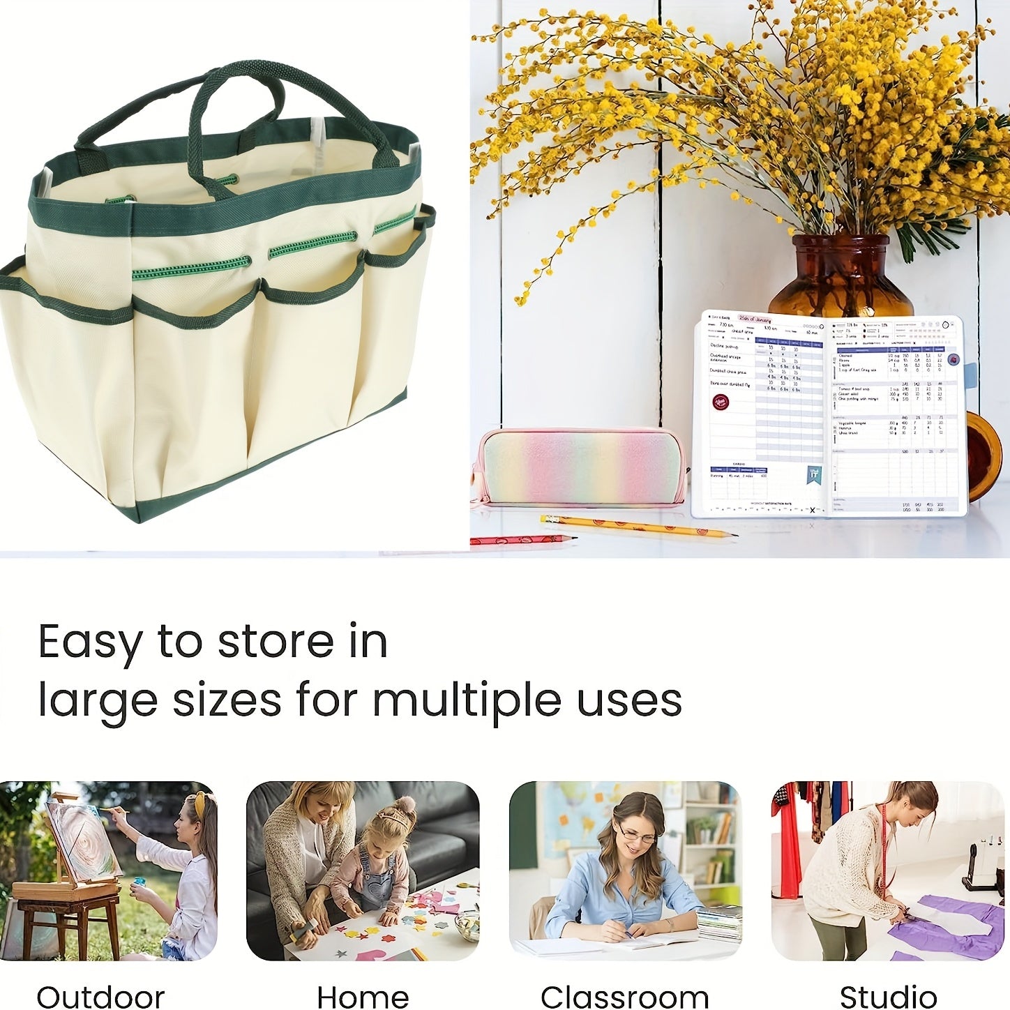 Large Capacity Storage Bag Tote for Teacher Supplies Organization