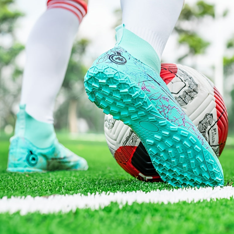 Colorful Anti Slip Turf Spikes Soccer Shoes Lightweight Cleats