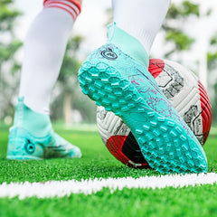 Colorful Anti Slip Turf Spikes Soccer Shoes Lightweight Cleats