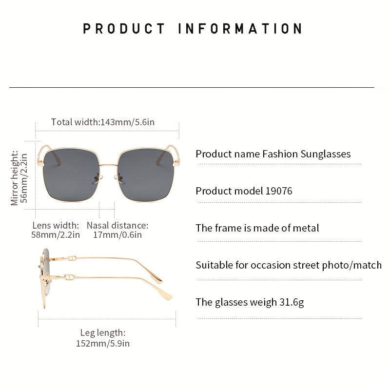 Square Frame Sunglasses for Men UV Protection