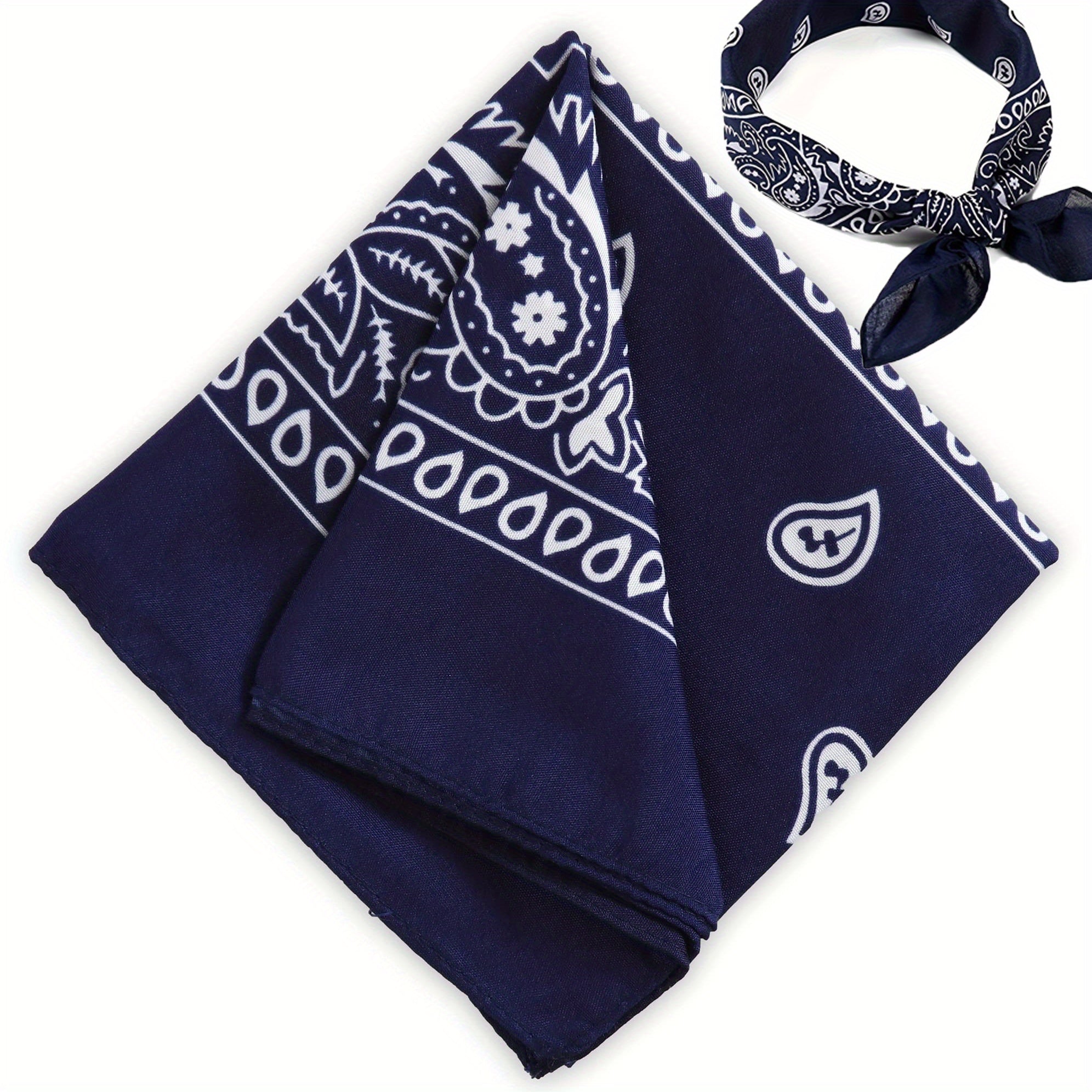Paisley Print Bandana Neckerchief Hip Hop Cowboy Hankies Head Wrap