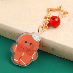 Cartoon Christmas Bell Keychain Bag Backpack DIY Decoration Pendant