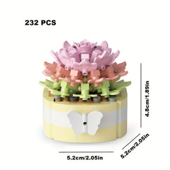 DIY Building Blocks Flower Desktop Decoration Car Decoration