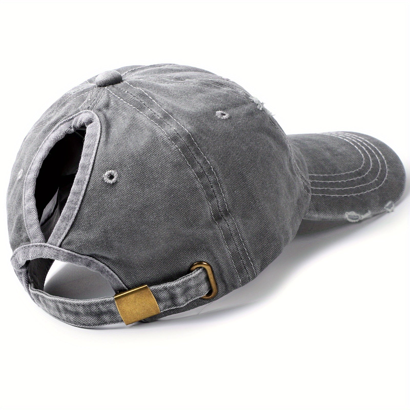 Summer Sunscreen Men's Baseball Cap with Ponytail Design