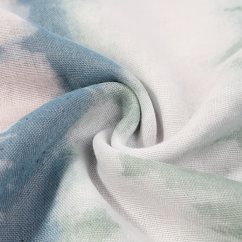Tie Dye Gradient Tassel Scarf Classic Shawl Windproof Warm Head Wrap Sunscreen