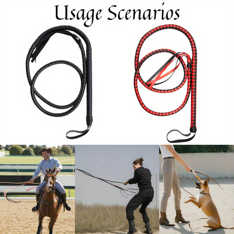 Long Horse Whip Thickened PU Leather for Equestrian Training