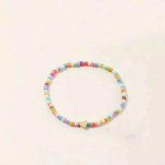 Girls Colorful Foot Anklet Bracelets with Heart Accessories