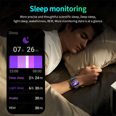 1.96'' Full Touch Screen Smart Watch Fitness Tracker with Voice Assistant