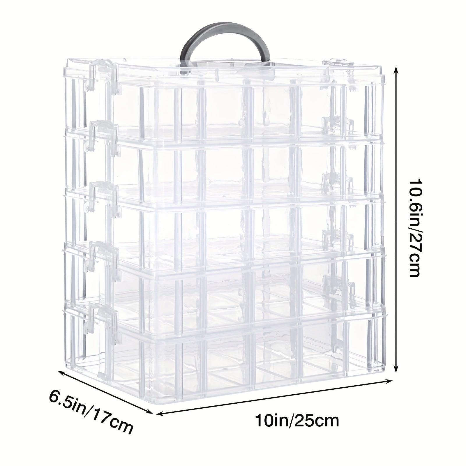 5-Layer Stackable Storage Box 50 Compartments Art Crafts Beads Paper Tape