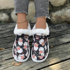Christmas Santa Print Flat Non Slip Skate Shoes