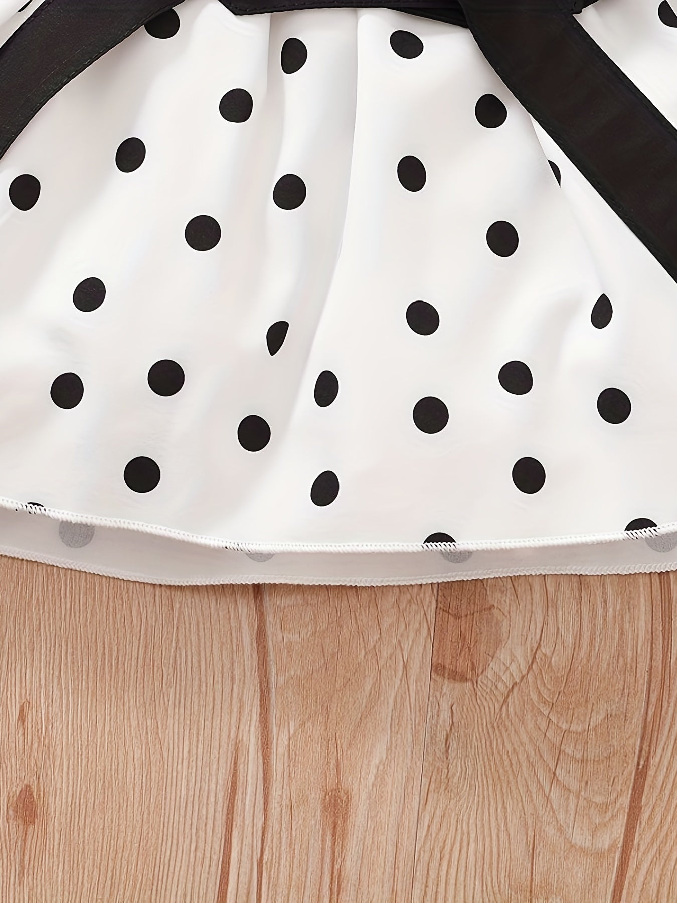 Polka Dot Print Puff Sleeve Dress for Baby Girls