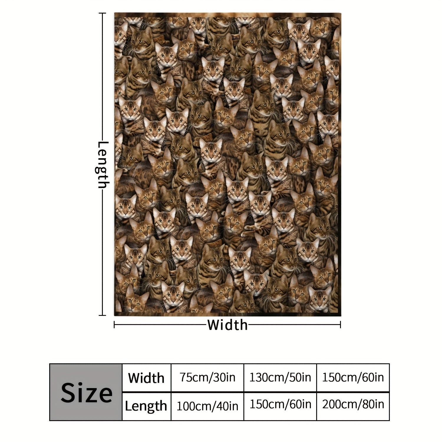 Creative Cat Blanket Soft Throw Blanket for All Seasons Indoor Outdoor Travel