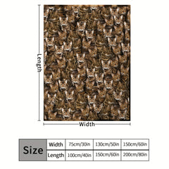 Creative Cat Blanket Soft Throw Blanket for All Seasons Indoor Outdoor Travel