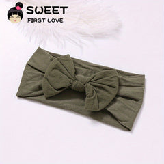 Baby Girls Bowknot Headband Soft Nylon Elastic Hairband Newborn Hair Accessories