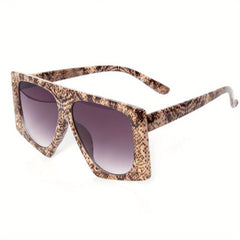 Leopard Snake Print Sunglasses Oversized Gradient Glasses UV400
