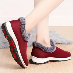 Women's Letter Patched Faux Fur Lined Snow Boots