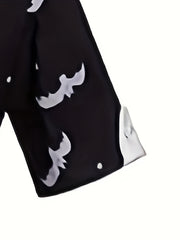 Retro Dress Women's Plus Bat Print Swing Dress
