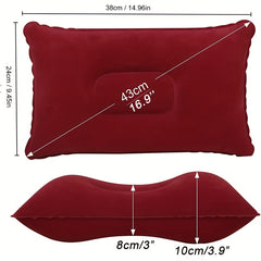 Inflatable Pillow With Earmuffs Eye Patch Ultralight Flocked Fabric Air Pillo
