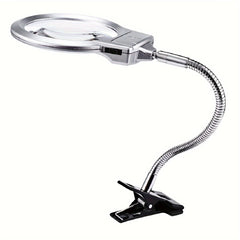 Clip On LED Desk Lamp 2x 5x Magnifying Glass for Map Reading & Tasks