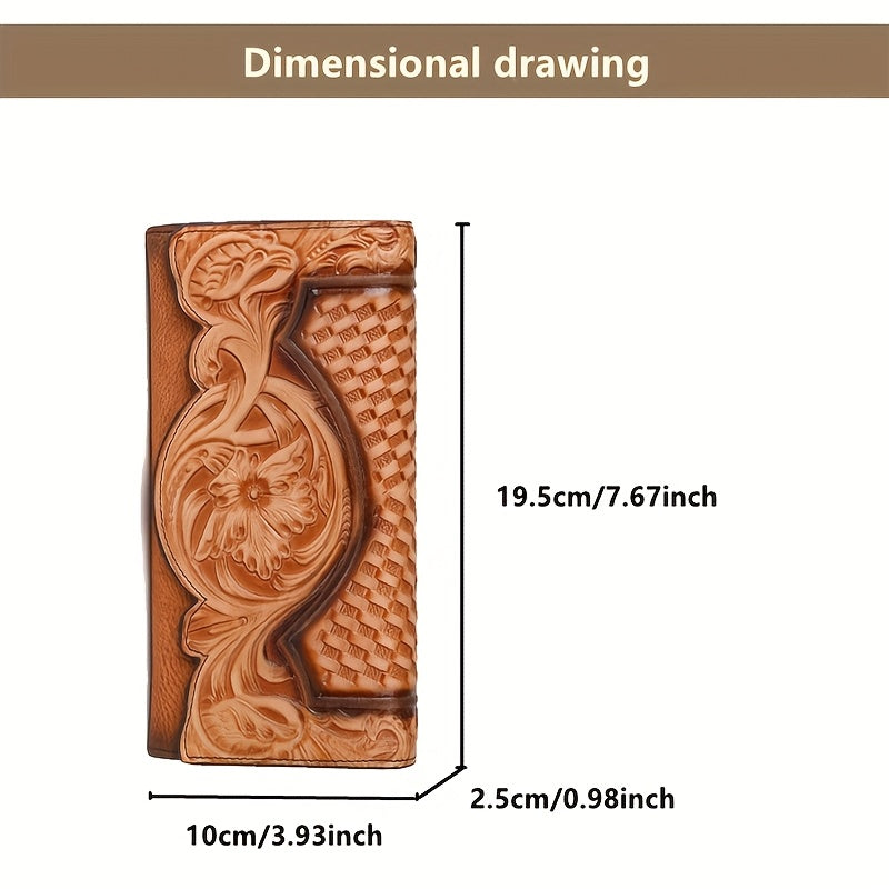 Leather Long Wallet Women's Multi-functional Embossed