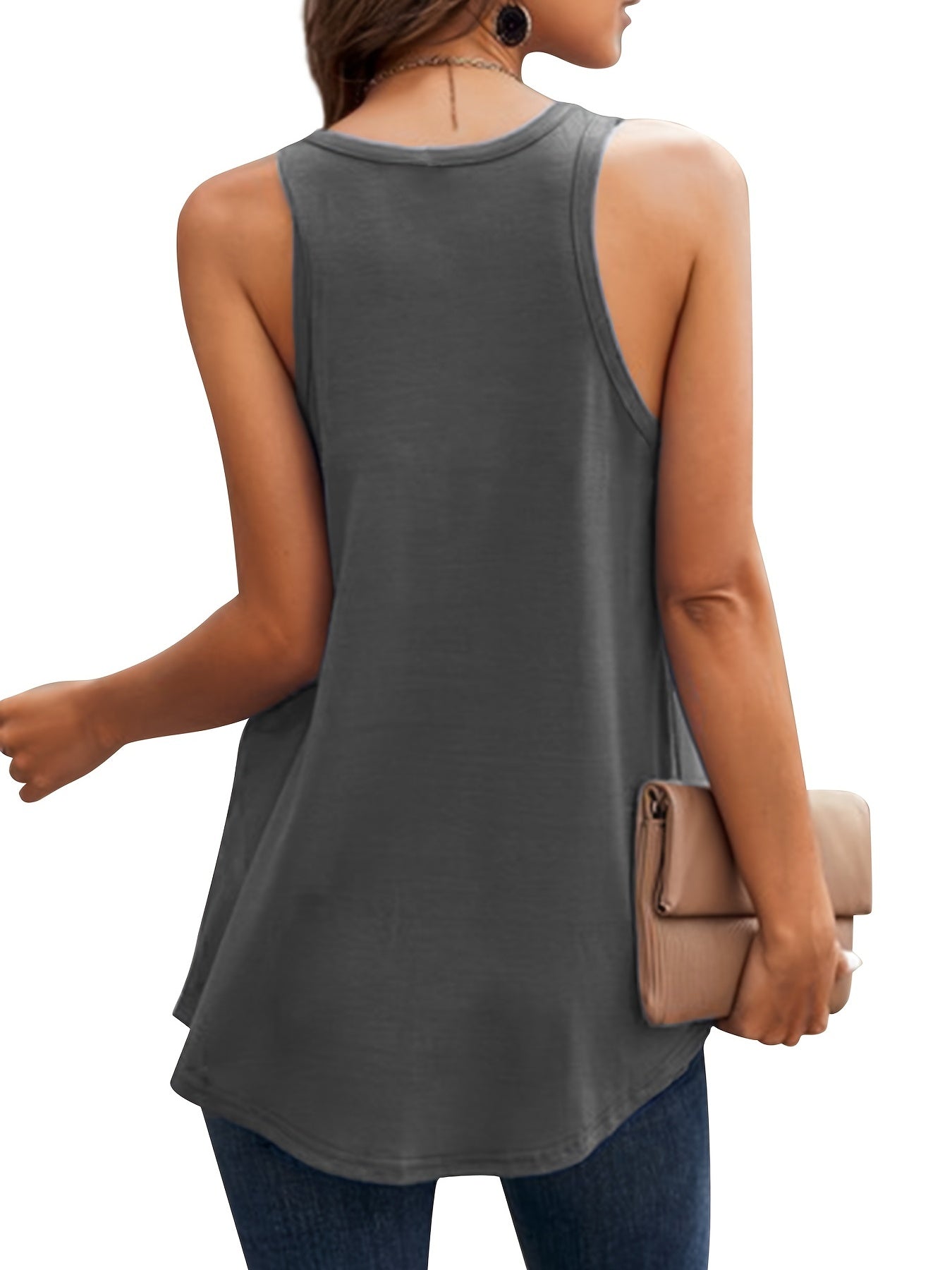 Sleeveless V-neck Tank Top Women's Casual Fit