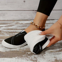 Women's Canvas Slip On Flat Sneakers