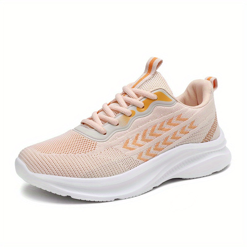 Women's Arrow Pattern Running Shoes Flying Woven Gym Lace Up Outdoor Sneakers