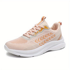 Women's Arrow Pattern Running Shoes Flying Woven Gym Lace Up Outdoor Sneakers