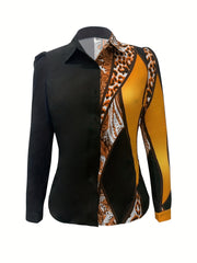 Paisley Print Long Sleeve Button Up Shirt