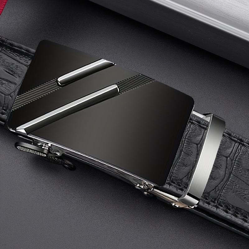 Men's PU Leather Automatic Buckle Business Belt