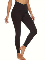 High Waist Tummy Control Yoga Pants Solid Running Leggings