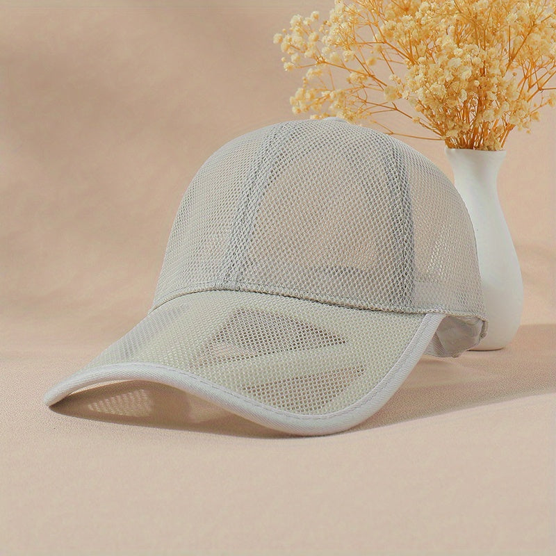 Mesh Hollow Breathable Trucker Hat Unisex Baseball Cap