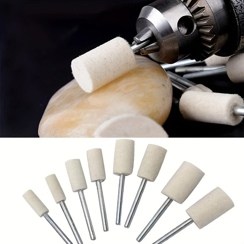 14pcs Polishing Buffing Wheels Set Wool Felt Mounted Mandrel Grinding Bits