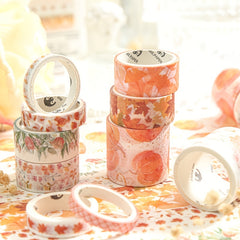 10 Pack Paper Tape Suits 8.5cm 7.5cm 3.5cm Small Fresh Flower Journal Tape