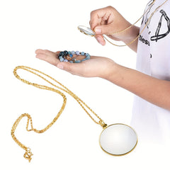 5x Magnifying Glass Necklace Pendant, 1.7in Lens, Ideal Gift