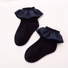 Girls Kids Lace Ruffled Boneless Princess Socks