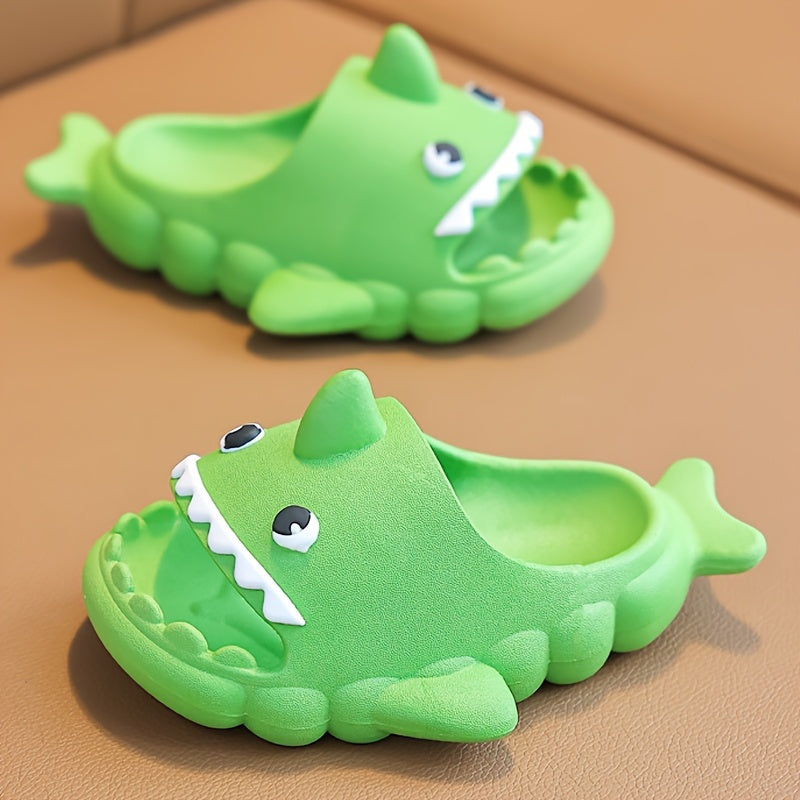 Baby Boys Cartoon Shark Open Toe Slippers Non Slip Lightweight Slippers