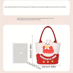 Rabbit Pattern Handbag Sweet Bucket Bag Baby Celebration Gift Storage