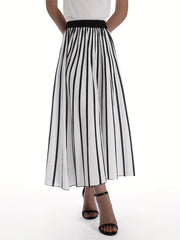Striped Print Skirts Casual High Waist Versatile Skirts Women's Clothing