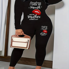 Women's Plus Size Halloween 2 Piece Set Skull & Pumpkin Print