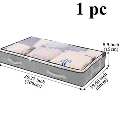 Under Bed Storage Box for Bedding Pillow Toys - Dustproof with Handles